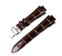 RTRCAGAKM Bracelet de montre 24x14mm 17x10mm adapté au bracelet de montre for Tissot T60 L875/975 L874/974 T601587a T601517a(Brown Silver Clasp)