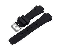 RTRCAGAKM Bracelet de montre 26x16mm for IWC Aquatimer Bracelet de rechange IW354807 Bracelet for homme en caoutchouc silicone noir(Black Silver)