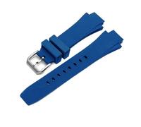 RTRCAGAKM Bracelet de montre 26x16mm for IWC Aquatimer Bracelet de rechange IW354807 Bracelet for homme en caoutchouc silicone noir(Blue Silver)