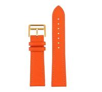 RTRCAGAKM Bracelet de montre adapté for la série for Hermes H, cadran carré, fin, orange, confortable, souple, 14 mm, 16 mm, 18 mm(Orange Gold,16mm)