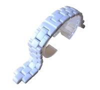 RTRCAGAKM Bracelet de montre convexe en céramique noir et blanc for montre spéciale 16 mm 19 mm Bracelet for maillons solides Boucle déployante for hommes(White,19mm)