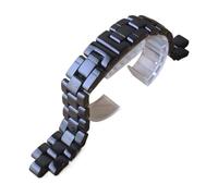RTRCAGAKM Bracelet de montre convexe en céramique noir et blanc for montre spéciale 16 mm 19 mm Bracelet for maillons solides Boucle déployante for hommes(Black,16mm)