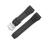 RTRCAGAKM Bracelet de montre en caoutchouc 25 mm-20 mm adapté au bracelet de montre Fit For Richard Fit For Mille RM011 Series Style for vis for homme(Black-silver)