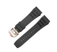 RTRCAGAKM Bracelet de montre en caoutchouc 25 mm-20 mm adapté au bracelet de montre Fit For Richard Fit For Mille RM011 Series Style for vis for homme(Black-rosegold)