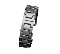 RTRCAGAKM Bracelet de montre en céramique cranté for Gucci, adapté for Dior, adapté for la série for Pasha, bracelet de montre en céramique noir et blanc for femme, accessoire(Black,20-11mm)