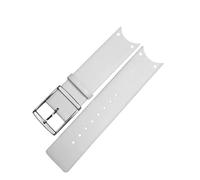 RTRCAGAKM Bracelet de montre en cuir for CK KOV231 KOV232 Series Bracelet de montre ultra-mince for bord incurvé for hommes et femmes 22 mm(White-silver)