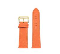 RTRCAGAKM Bracelet de montre en cuir for montre for Hermes 18/20 mm, bracelet confortable et souple for femme(Orange-gold,18mm)