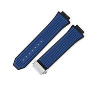 RTRCAGAKM Bracelet de montre en Silicone adapté for Hublot 441, Bracelet à Interface convexe à bouche surélevée mâle 27x17mm, Bracelet de montre en caoutchouc(Blue-Steel-Z2)