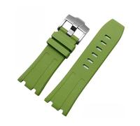 RTRCAGAKM Bracelet de montre en silicone compatible for AP, compatible for Royal Oak Offshore 26400, 28 mm(Light green-silver)