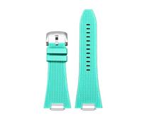 RTRCAGAKM Bracelet de montre en silicone for dégagement rapide de 27 mm for Tissot, adapté for PRX T137.407 T137.410, bracelet de montre en caoutchouc fluoré for homme(Green-silver)