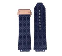 RTRCAGAKM Bracelet de montre for HUBLOT, for BIG, for BANG, en silicone, 25 x 17 mm, 26 x 19 mm, étanche, for homme(K Blue-rosegold,25-17mm)