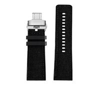 RTRCAGAKM Bracelet for dégagement rapide de 22 mm for Tissot T-Sport T125617 T116617 T116nylon bracelet en silicone vert kaki bracelet de montre for homme(Black silver Folding)