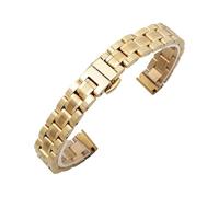RTRCAGAKM Convient for le bracelet de montre en acier for Armani de petite taille Convient for DW Convient for Longines Convient for le bracelet en maille for CK 12 13 14 mm(12mm,Model B-Rose Gold)