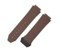 RTRCAGAKM Interface convexe 25 * 17mm 26 * 19mm bracelet en Silicone adapté for Hublot bracelet de montre en caoutchouc accessoires bracelet(J02-Brown-Black-Z2)