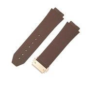 RTRCAGAKM Interface convexe 25 * 17mm 26 * 19mm bracelet en Silicone adapté for Hublot bracelet de montre en caoutchouc accessoires bracelet(J02-Brown-Rose-Z2)
