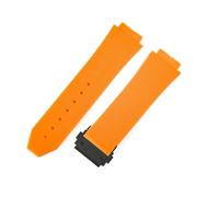 RTRCAGAKM Interface convexe 25 * 17mm 26 * 19mm bracelet en Silicone adapté for Hublot bracelet de montre en caoutchouc accessoires bracelet(J02-Orange-Black-Z2)