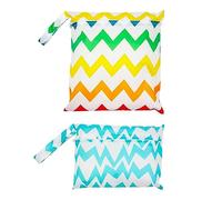 RTRTGS 2 PCS Wetbag à Fermeture Eclair Etanche Réutilisable Lavable Double Fermeture Eclair Printing Sac à Langer pour Bébé, Sac à Couches, Sac Couches Lavables, Plage Piscine Garderie