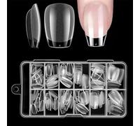 RTRTGS 240 pièces Capsule Americaine Ongle, Couverture Complète, Pose Americaine Capsule pour Diy Nail Art, Faux Ongles Court, Capsules Ongles Avec Valise De Rangement (Extra Court)