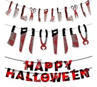 RTRTGS 3 Articles Halloween Decoration Banderole Deco Exterieur Interieur Banniere Décoration Effrayante Horreur Hallowe Déco Accessoire Haloween Kit Halowween，Décor D'halloween