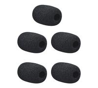 RTRTGS 5 pcs Mousse Micro Casque, Bonette Microphone, Taille Mini, Bonnette Micro, pour La Salle de Classe, La Salle de Conférence, Les Interviews d'Actualités, Activités de Plein Air, Noir