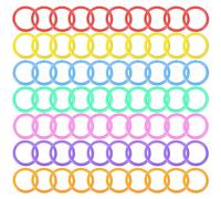 RTRTGS 70 pcs d'anneau de Livre en Plastique Anneaux à Feuilles Mobiles, Anneau de Reliure de Couleur, Anneau de Carte de Compte à Main, Snap Cercle de Livres (20mm)