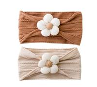 RTRTGS Lot de 2 bandeaux élastiques pour bébé fille - Turban - Accessoires photo - Arcs pour enfants