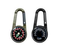 RTRTGS Lot de 2 Boussoles avec Mousqueton et Thermomètre, 3-en-1 Multifonctionnel, Portable, en Métal, Porte-clés pour Randonnée, Camping, Escalade, Chasse, Voyage et Boussole Randonnée