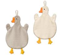 RTRTGS Lot de 2 essuie-Mains à Suspendre avec Boucle de Suspension absorbante en Polaire Corail pour Salle de Bain - Torchon Doux et épais