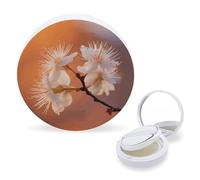 RTSEBVN Boîte à éponges de maquillage à coussin d'air portable avec impression de fleurs sous lumière orange - Boîte à houppette rechargeable pour fond de teint liquide fait maison BB crème, style