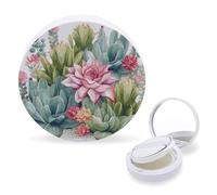 RTSEBVN Boîte à éponges de maquillage à coussin d'air portable avec impression verte colorée - Boîte à houppette rechargeable pour fond de teint liquide fait maison BB crème, style, taille unique, air