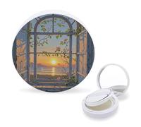 RTSEBVN Boîte à éponges de maquillage à coussin d'air portable avec impression « When the Sun Goes » - Boîte à houppette rechargeable pour fond de teint liquide fait maison BB crème, style, taille