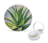 RTSEBVN Boîte à éponges de maquillage à coussin d'air - Portable - Impression d'aloe vera sauvage - Boîte de houppette rechargeable pour le corps - Pour fond de teint liquide fait maison BB crème
