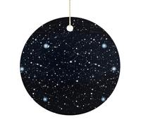 RTSEBVN Cercle de Noël personnalisé Constellations Impression Ornement de Noël Artisanat en céramique Décorations à suspendre pour la décoration de vacances, taille unique, céramique, céramique