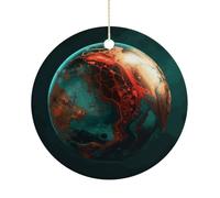 RTSEBVN Cercle de Noël personnalisé en marbre imprimé boule ornement de Noël artisanat en céramique décorations à suspendre pour décoration de vacances, taille unique, céramique, céramique, taille