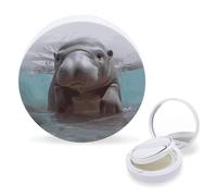 RTSEBVN Étui portable pour éponges de maquillage à coussin d'air - Motif hippopotame - Rechargeable - Pour fond de teint liquide fait maison - BB crème - Taille unique, Style :, Taille unique, Étui