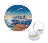 RTSEBVN Étui pour éponges de maquillage à coussin d'air - Portable - Impression de croisière en mer - Boîte à houppettes rechargeables pour le corps - Pour fond de teint liquide fait maison BB crème