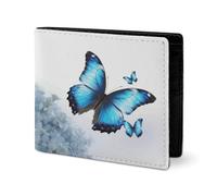 RTSEBVN Joli portefeuille en cuir sergé avec porte-cartes Fashio bleu imprimé papillon petit portefeuille adapté pour les voyages quotidiens, style, taille unique, portefeuille en cuir sergé, Style