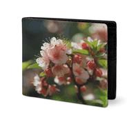 RTSEBVN Joli portefeuille en cuir sergé avec porte-cartes Fashio Blooming Peach Blossoms Print Petit portefeuille adapté pour les voyages quotidiens, style, taille unique, portefeuille en cuir sergé