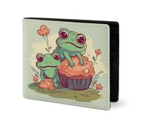 RTSEBVN Joli portefeuille en cuir sergé avec porte-cartes Fashio Deux grenouilles Impression Petit portefeuille Convient pour les voyages quotidiens, style, taille unique, portefeuille en cuir sergé