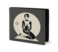 RTSEBVN Joli portefeuille en cuir sergé avec porte-cartes Fashio élégant imprimé illustration, petit portefeuille adapté pour les voyages quotidiens, style, taille unique, portefeuille en cuir sergé