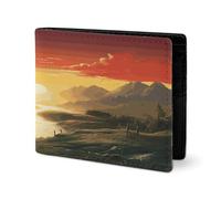 RTSEBVN Joli portefeuille en cuir sergé avec porte-cartes Fashio Impression soleil levant Petit portefeuille Convient pour les voyages quotidiens, style, taille unique, portefeuille en cuir sergé