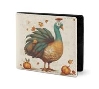 RTSEBVN Joli portefeuille en cuir sergé avec porte-cartes Fashio Thanksgiving Turquie Impression Petit portefeuille Convient pour les voyages quotidiens, style, taille unique, portefeuille en cuir
