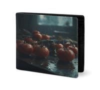 RTSEBVN Joli portefeuille en cuir sergé avec porte-cartes Fashio Water The Tomates Printing Petit portefeuille adapté pour les voyages quotidiens, style, taille unique, portefeuille en cuir sergé