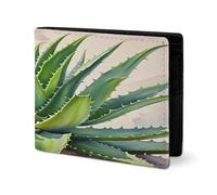 RTSEBVN Joli portefeuille en cuir sergé avec porte-cartes Fashio Wild Aloe Printing Petit portefeuille adapté pour les voyages quotidiens, style, taille unique, portefeuille en cuir sergé, Style