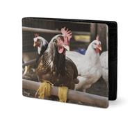 RTSEBVN Joli portefeuille en cuir sergé avec porte-cartes imprimé animal de la ferme - Petit portefeuille adapté pour les voyages quotidiens, style, taille unique, portefeuille en cuir sergé, Style