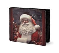 RTSEBVN Joli portefeuille en cuir sergé avec porte-cartes imprimé Père Noël Petit portefeuille adapté pour les voyages quotidiens, style, taille unique, portefeuille en cuir sergé, Style :, Taille