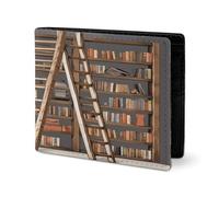 RTSEBVN Joli portefeuille en cuir sergé porte-cartes Fashio Funny Book Étagères Impression Petit portefeuille Convient pour les voyages quotidiens, style, taille unique, portefeuille en cuir sergé