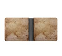RTSEBVN Porte-cartes de crédit fin personnalisé en cuir bleu et gris géométrique pince à billets cadeaux portefeuille pour homme femme, Motif floral doré, Taille unique, Moderne