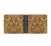 RTSEBVN Porte-cartes de crédit fin personnalisé en cuir bleu et gris géométrique pince à billets cadeaux portefeuille pour homme femme, Broderie de style gramme, Taille unique, Moderne