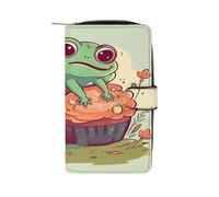 RTSEBVN Portefeuille en cuir multifonction long portefeuille mode deux grenouilles impression sac à main en cuir avec pour femmes et hommes, style, 19,7 x 11 x 3,5 cm, portefeuille en cuir, Style